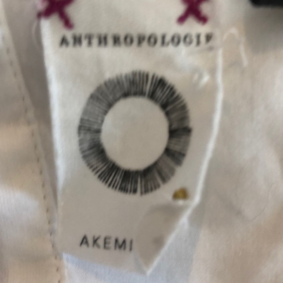 White Anthropologie Dress with Purple Embrodiery - Picture 7 of 8